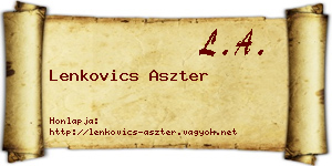 Lenkovics Aszter névjegykártya